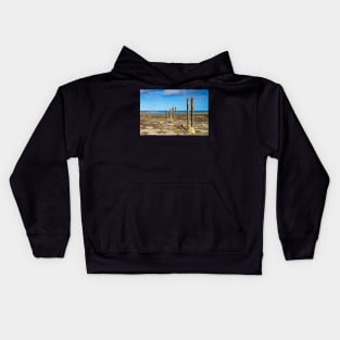 Groins on the Beach at Whitley Bay Kids Hoodie